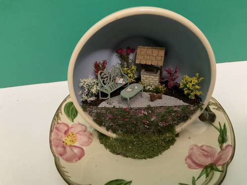 Miniature Art SIAMESE & FLOWERS Dollhouse Picture FAST DELIVERY MADE IN USA 